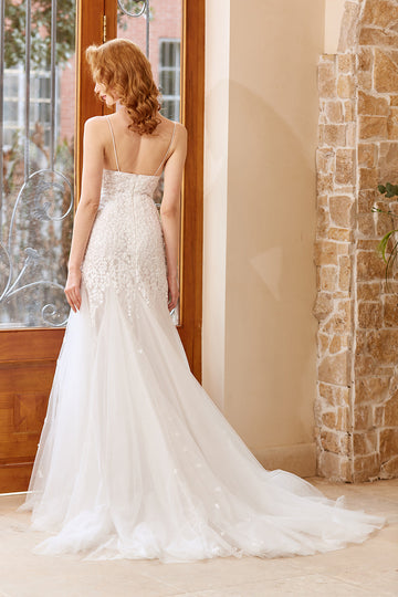 Mermaid Chruch Sweep Train Robe de mariée